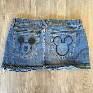 Denim Mini Skirt with Mickey Mouse